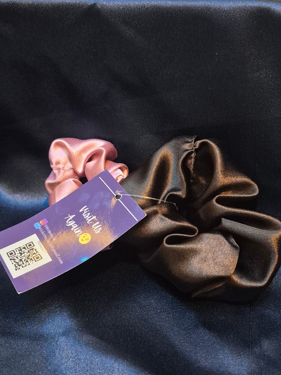 Pink and Brown Scrunchies ( Pack of 2)