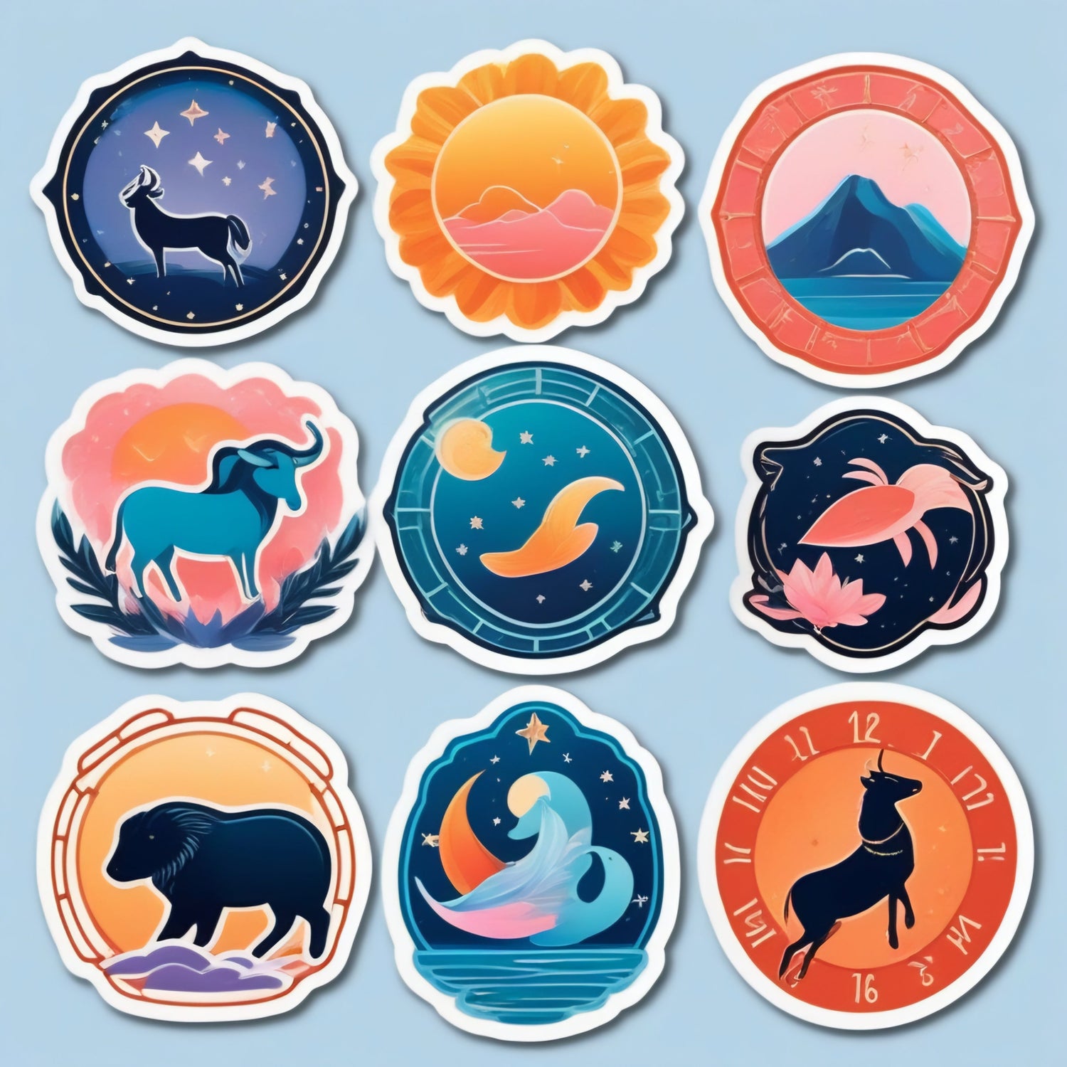 Zodic Sign Stickers Sheet