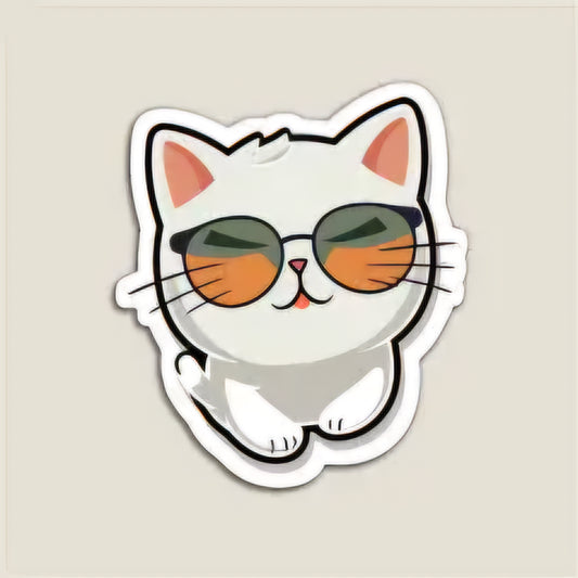 Summer Vibe Cat Sticker