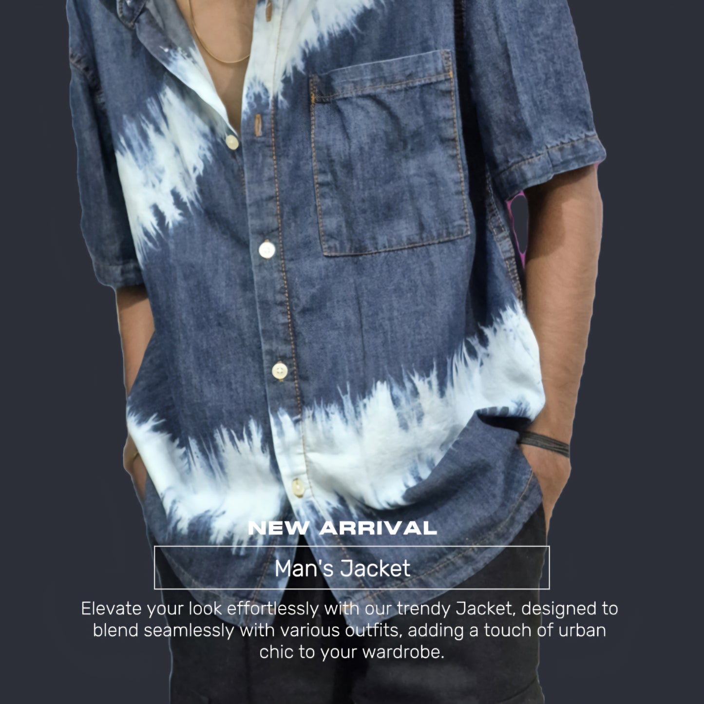 Ocean Swirl – Blue Tie-Dye Half Sleeve Shirt