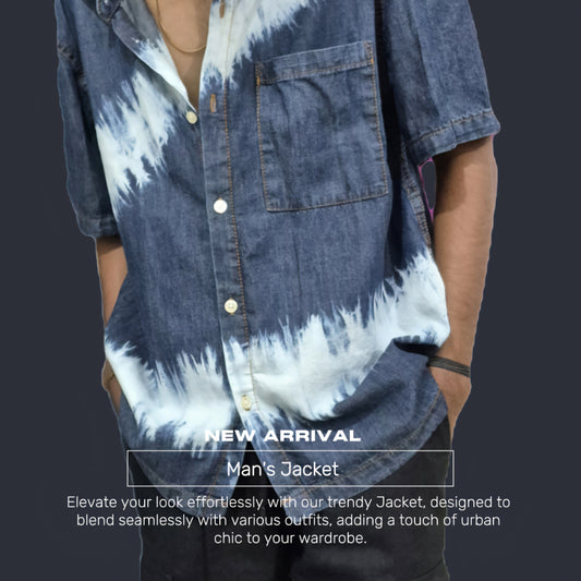 Ocean Swirl – Blue Tie-Dye Half Sleeve Shirt
