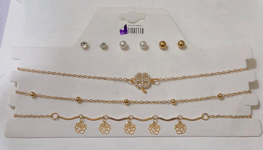 Floral Charm Chain Set (jewellery)