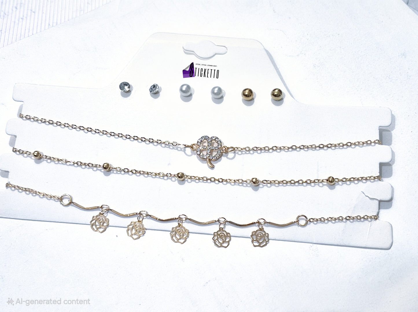 Floral Charm Chain Set (jewellery)