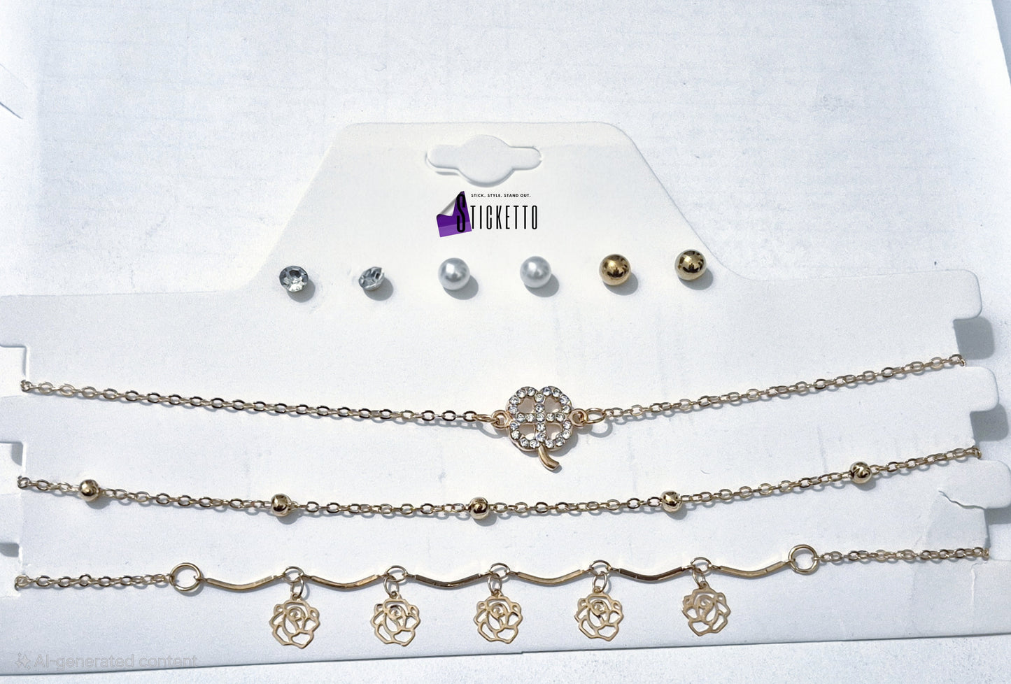 Floral Charm Chain Set (jewellery)