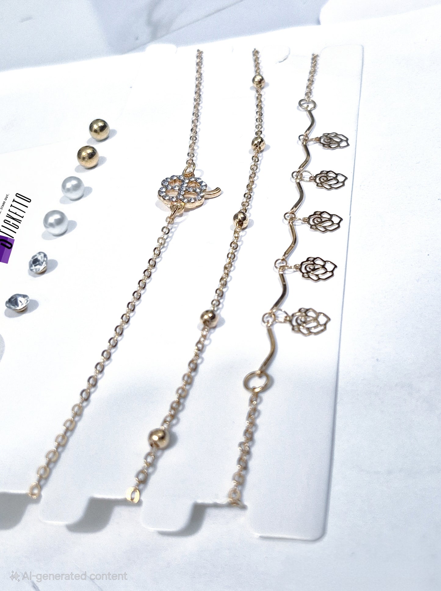 Floral Charm Chain Set (jewellery)